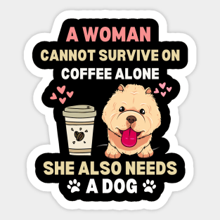 Woman and Dogs Sticker